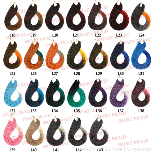 Ombre 2x Box Braid Crochet Hair Box Braiding Synthetic Hair Extension 24inch Jumbo Braid Hair 20 Strands/pack